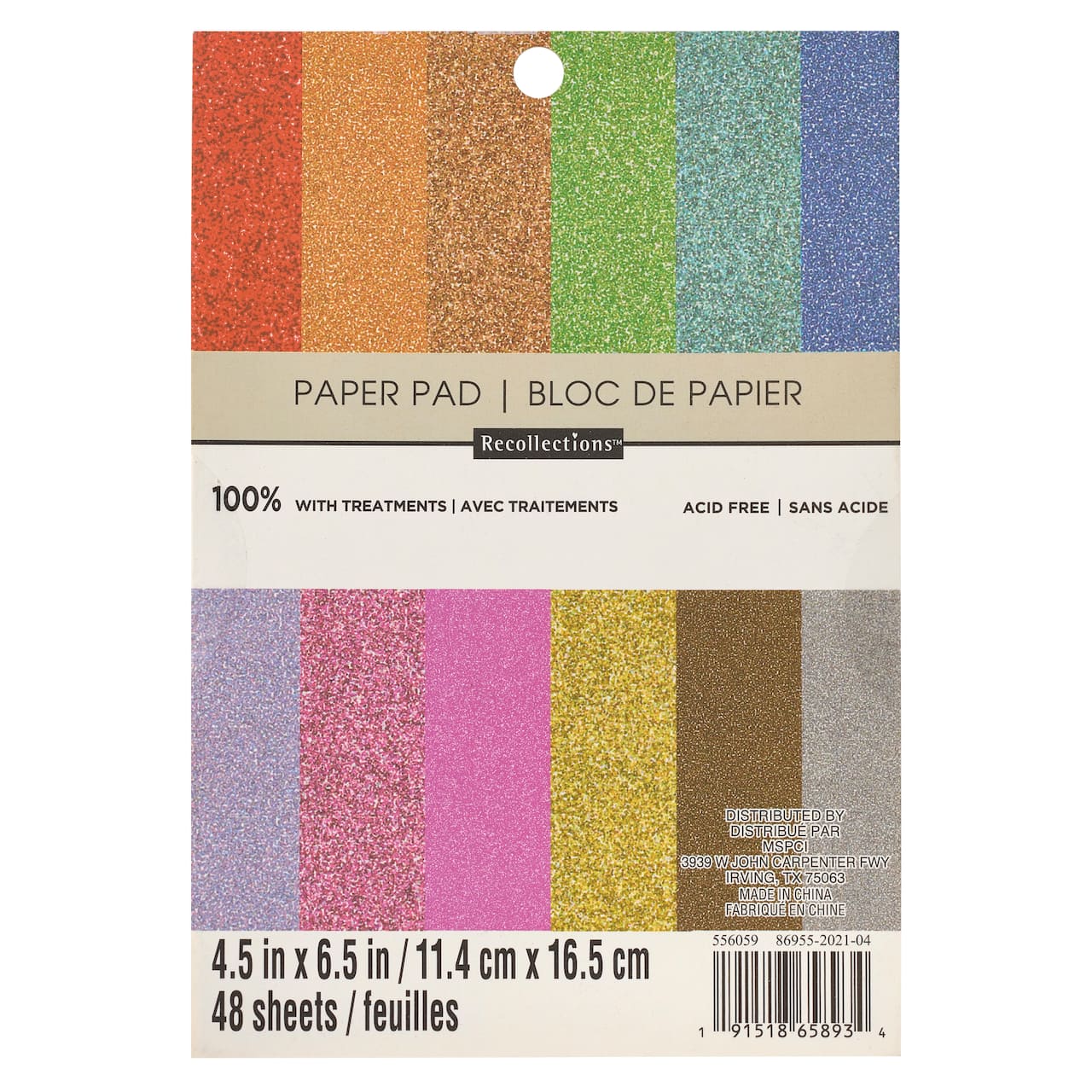 6 Packs: 48 ct. (288 total) Glitter Paper Pad by Recollections®, 4.5" x 6.5"